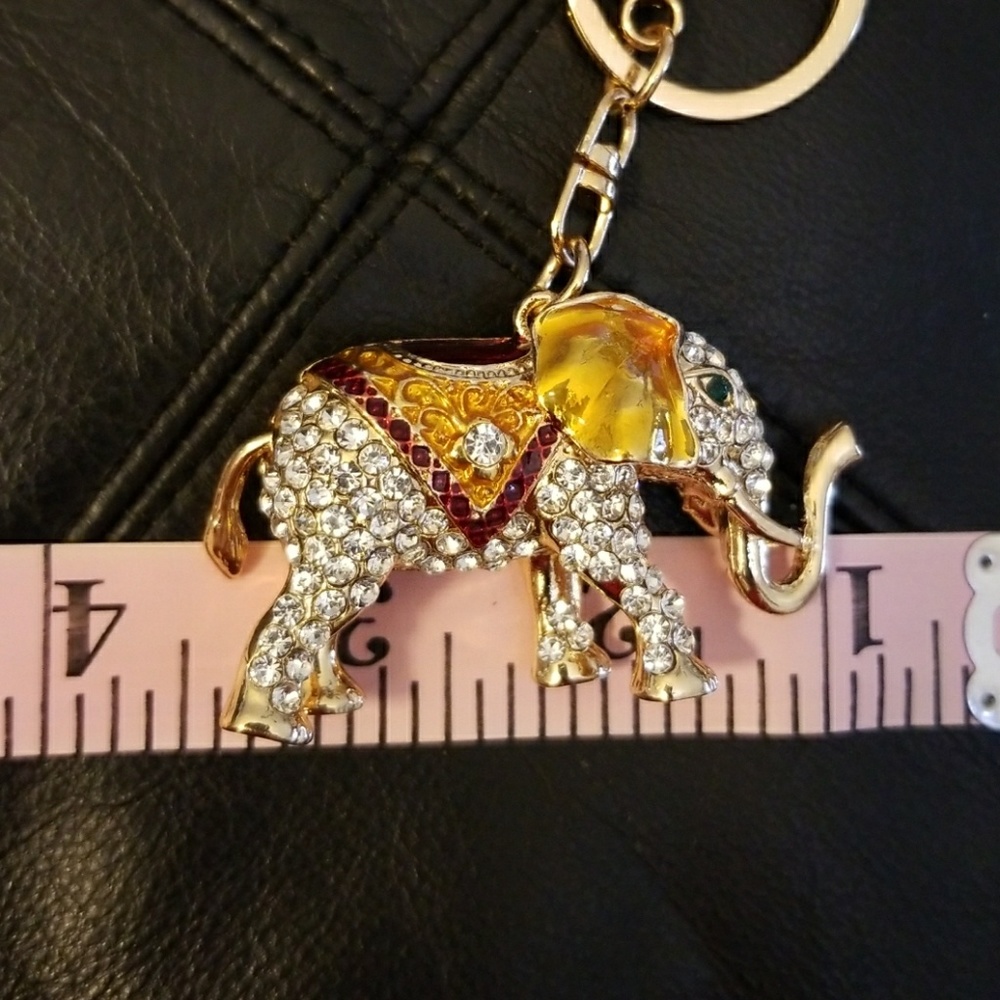 New Lucky Elephant Rhinestone Crystal Keyring - Picture 7 of 7